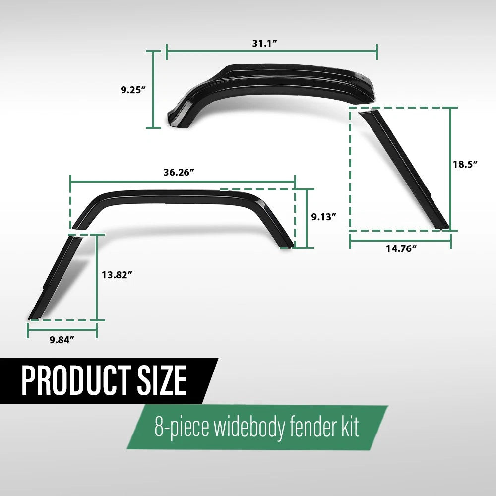 Set of 8 Fender Flares for Hummer H1/Humvee