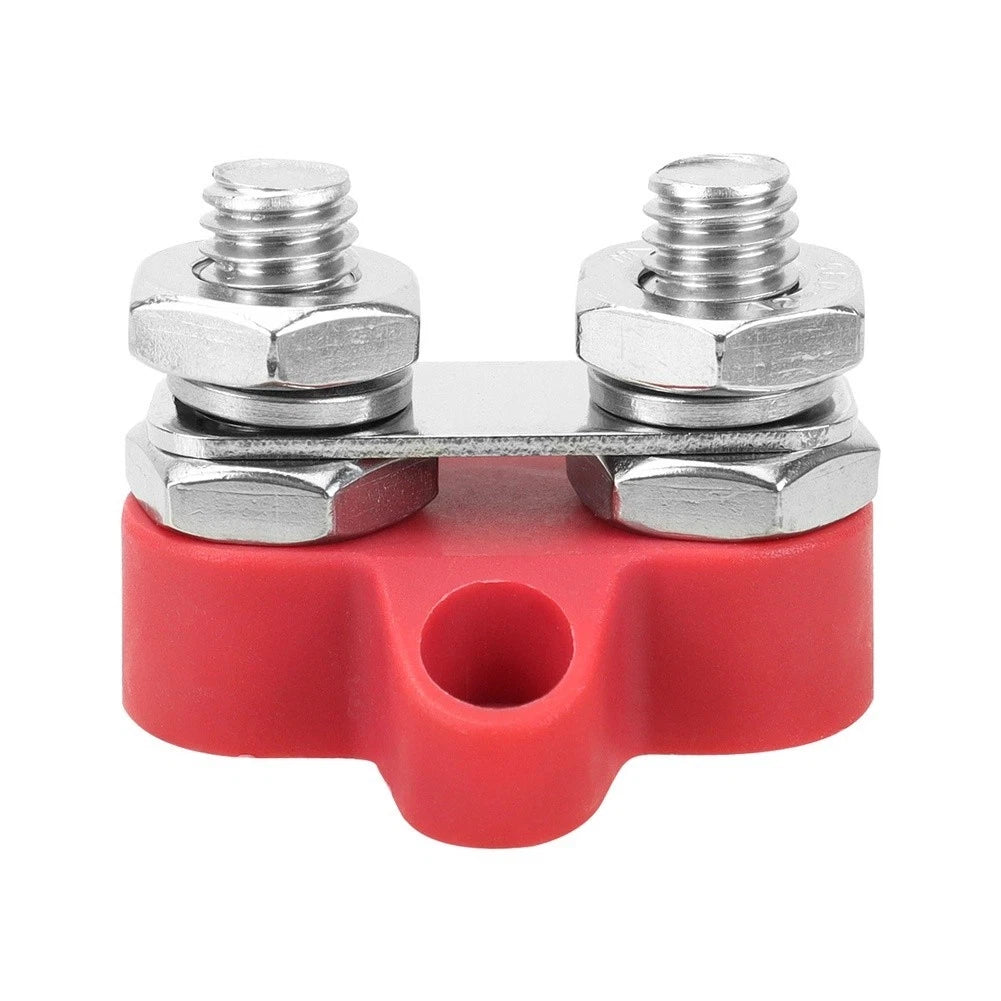 Dual M10 Stud Terminal Block for RV Marine (Stainless Steel Brass)