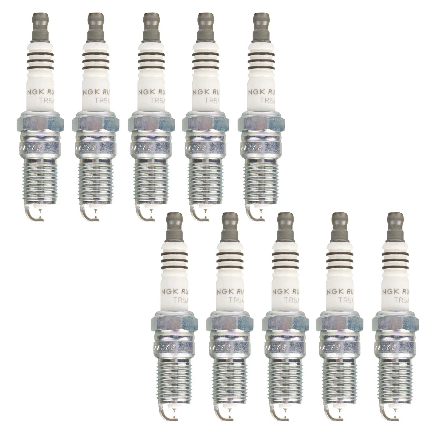 Set of 10 NGK Ruthenium HX Spark Plugs 94567 for Chevrolet Ford GMC Mazda