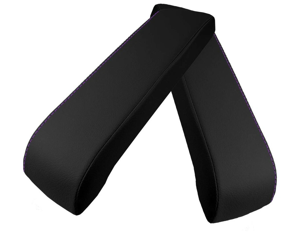 Leather Console Lid Armrest Cover for Infiniti FX35 (2003–2005) Purple Stitch