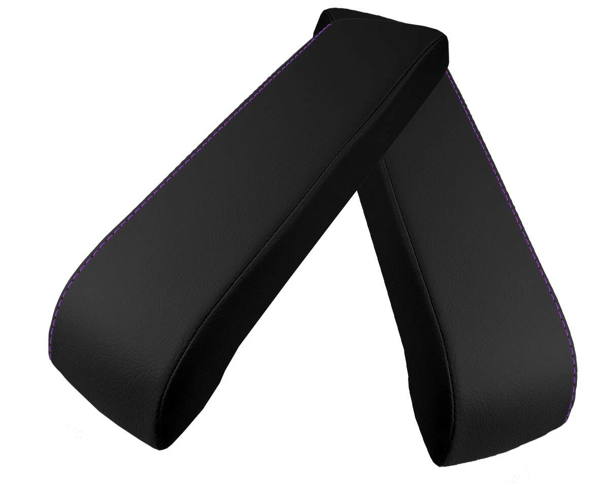 Leather Console Lid Armrest Cover for Infiniti FX35 (2003–2005) Purple Stitch