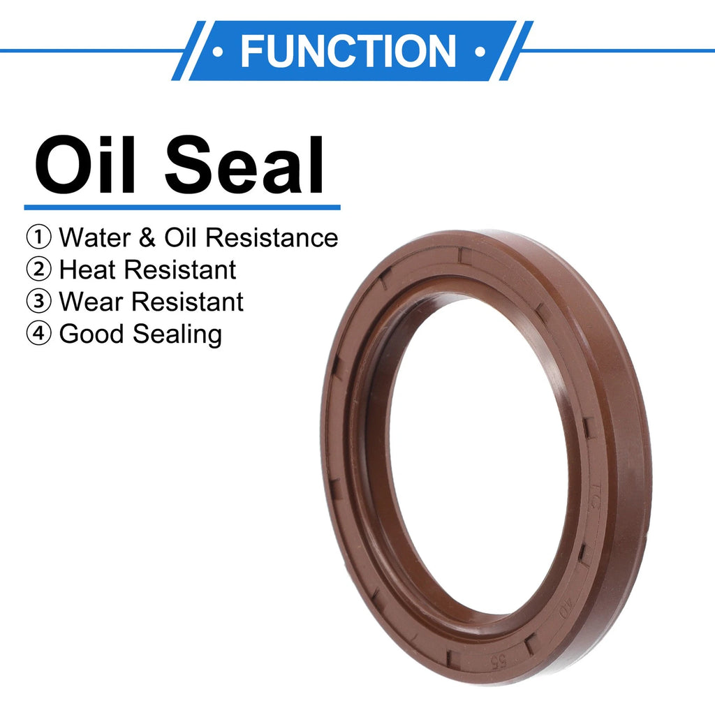 Set of 2 Oil Seal Rotary Shaft Seal FKM Rubber 40x55x7mm