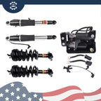 Front & Rear Shock Strut Assembly + Air Compressor for Chevy Suburban Tahoe (2015–2020)