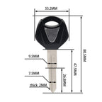 Uncut Blank Ignition Key for Yamaha YZF-R25 YZF-R3 (All Years)