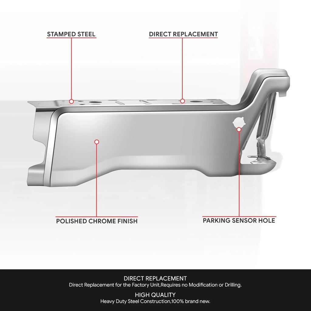 Chrome Right Rear Bumper End Cap for Ford F-250 SD (2023–2025) w/ Sensor Hole
