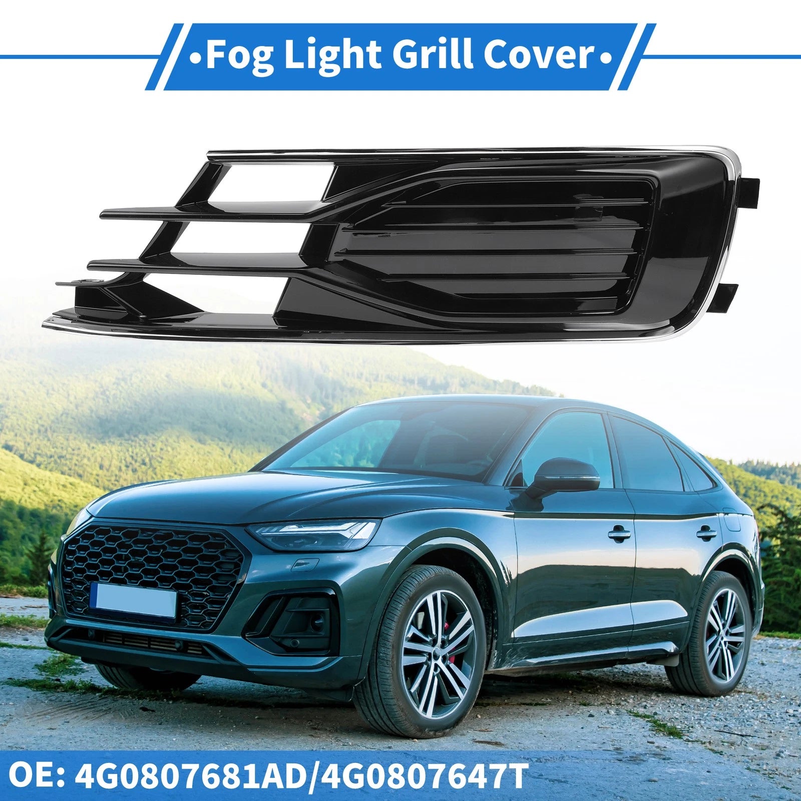 1pc Front Left Fog Light Grill for Audi A6 C7 (2014–2018) No. 4G0807681AD