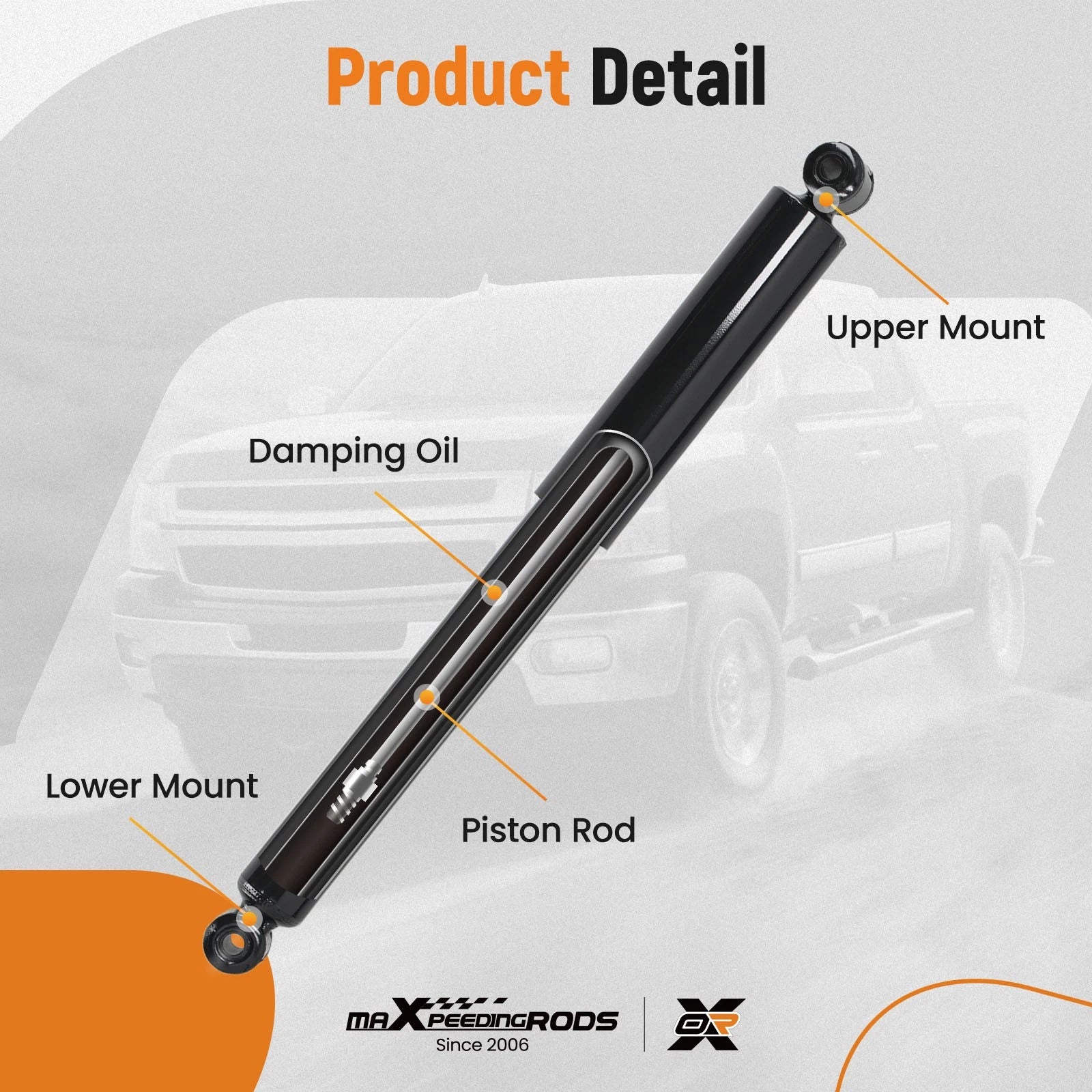 Pair Rear Struts Shocks for Jeep Grand Cherokee (1999–2004) 37162
