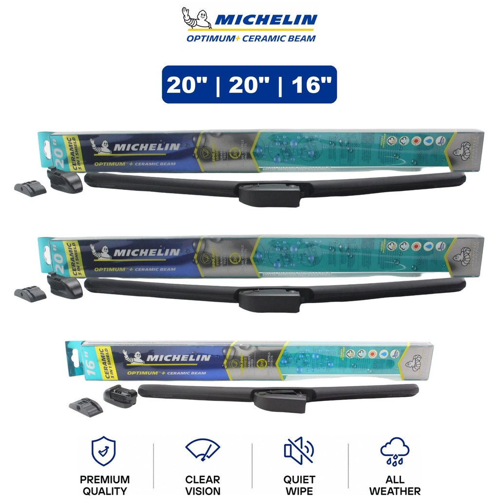 Set of 3 Michelin Optimum+ Ceramic Beam Wiper Blades for Lexus (1998–1999)