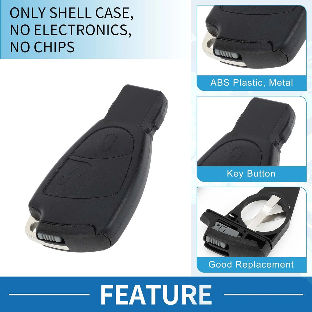 2 Button Keyless Entry Remote Key Shell Case for Mercedes-Benz C Class (2001–2007)