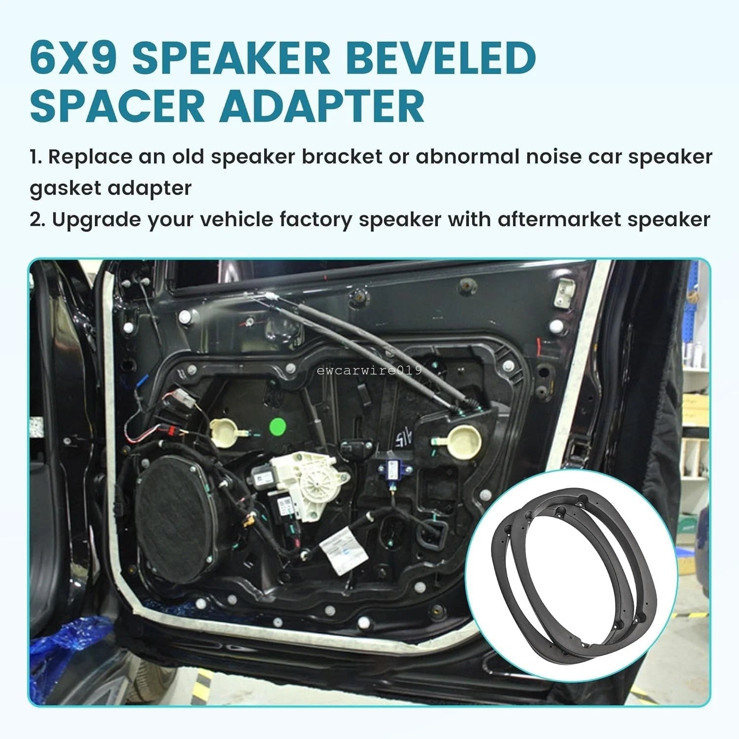 Set of 2 Beveled Speaker Mounting Brackets for Car Speaker 6x9 Inch