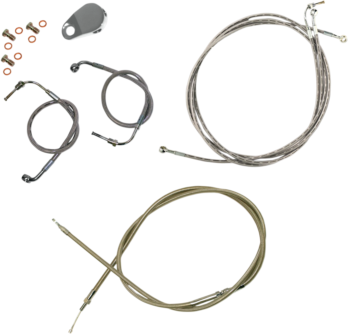 Handlebar Cable/Brake Line Kit for LA Choppers Ape Hanger (18"-20")