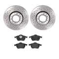 Brembo Front Brake Kit for Audi A4 Quattro (Drilled Xtra Disc Rotors, Low-Met Pads)