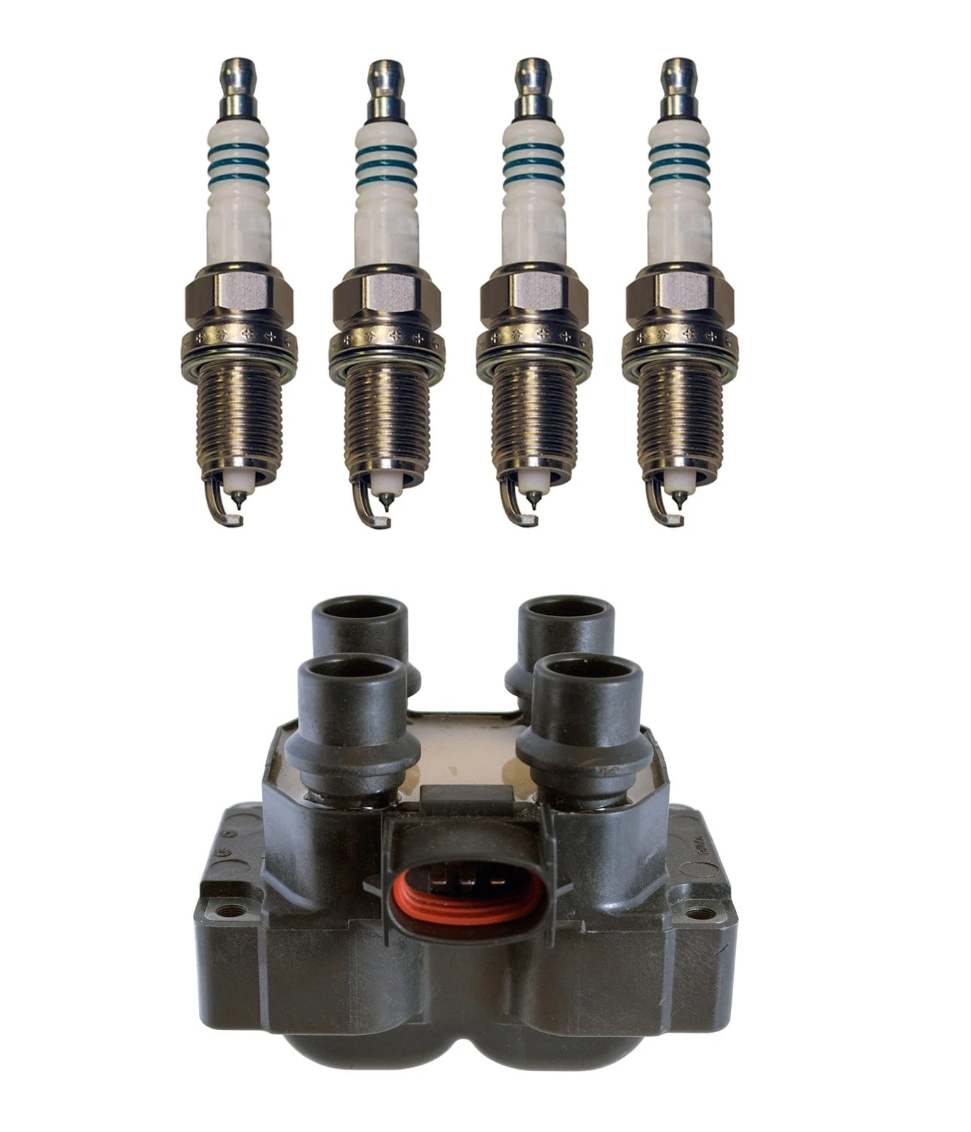 Denso Ignition Coil & 4 Iridium Spark Plugs Kit for Mazda 626 (1998–2002)