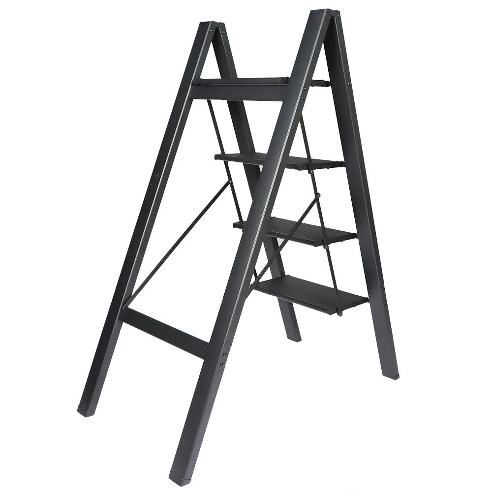 4-Step Folding Ladder with Wide Anti-Slip Pedal