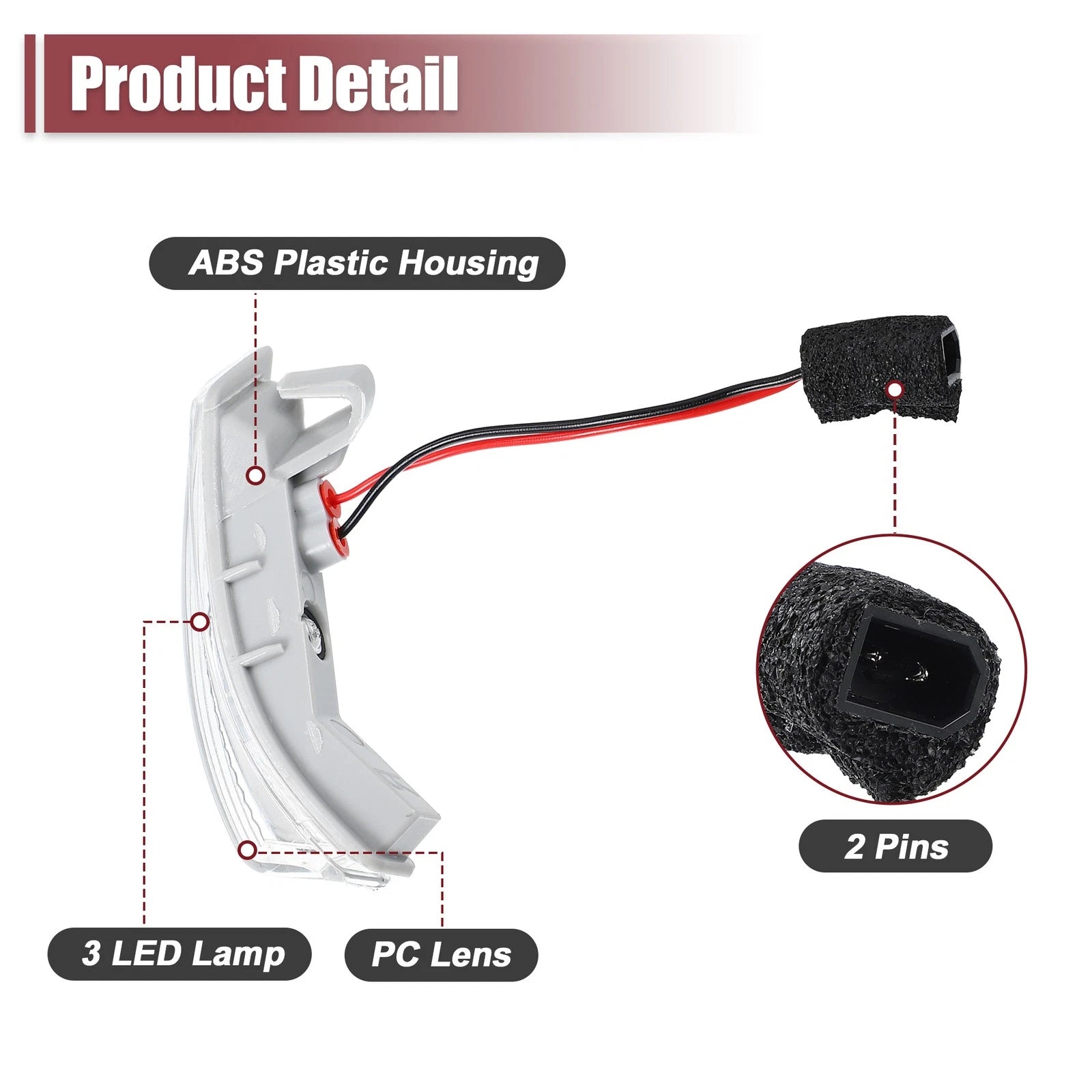LED Left Side Mirror Turn Signal Light 68052079AA for Chrysler Dodge 