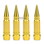 Set of 4 60mm Gold Universal Tire Rim Air Valve Dust Cover Spike Caps