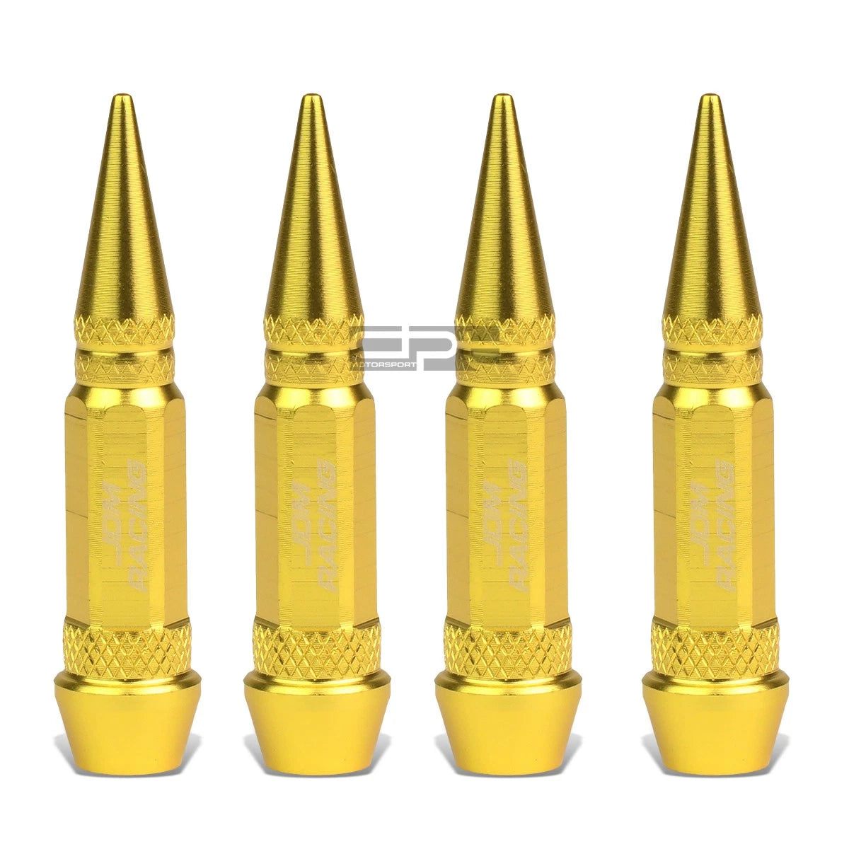 Set of 4 60mm Gold Universal Tire Rim Air Valve Dust Cover Spike Caps