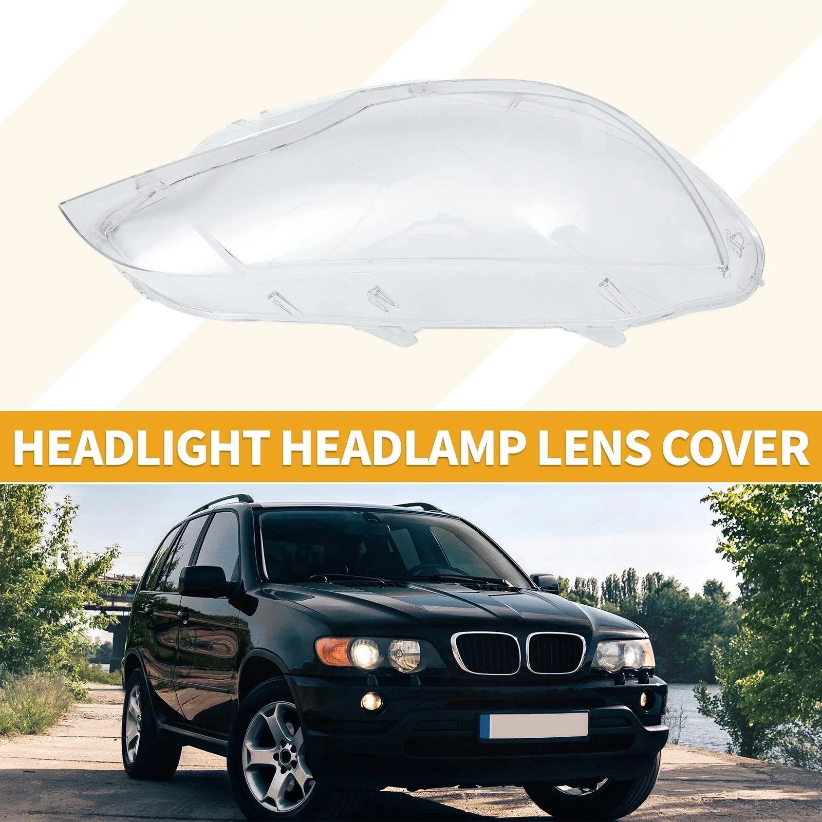 1 Pc Right Front Headlight Lens Cover for BMW X6 (2008-2014)