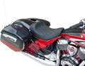 Solo Seat for Indian (Drag Specialties) - Double Diamond, Silver Stitching