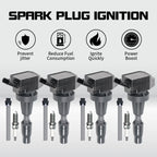 Set of 4 Ignition Coils & Spark Plugs for Hyundai Tucson 1.6L L4 (2016–2018)