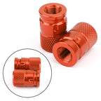 Pair CNC Orange Anti-Thief Tire Valve Stem Caps for Car Truck Bike Motorcycle