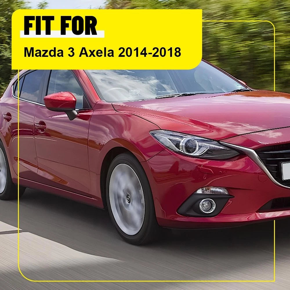 Set of 2 Door Window Pillar Post Trim Covers for Mazda 3 Axela (2014–2018) Gloss Black