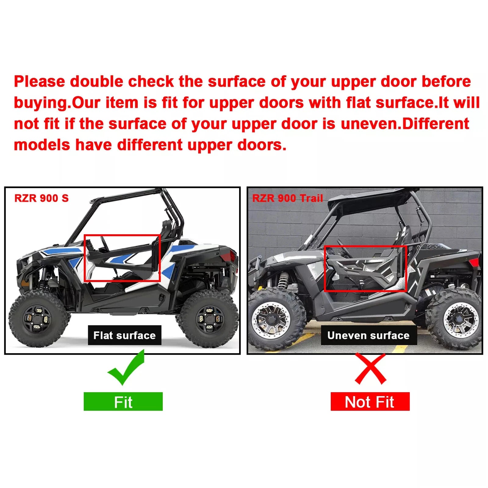 Lower Door Panel Inserts Kit for Polaris RZR 900 1000 XP S Turbo (2014–2023)