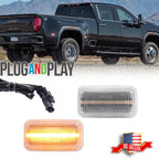 2X Clear Lens Amber LED Rear Fender Marker Light for Chevy GMC 2500/3500HD (2015–2023)
