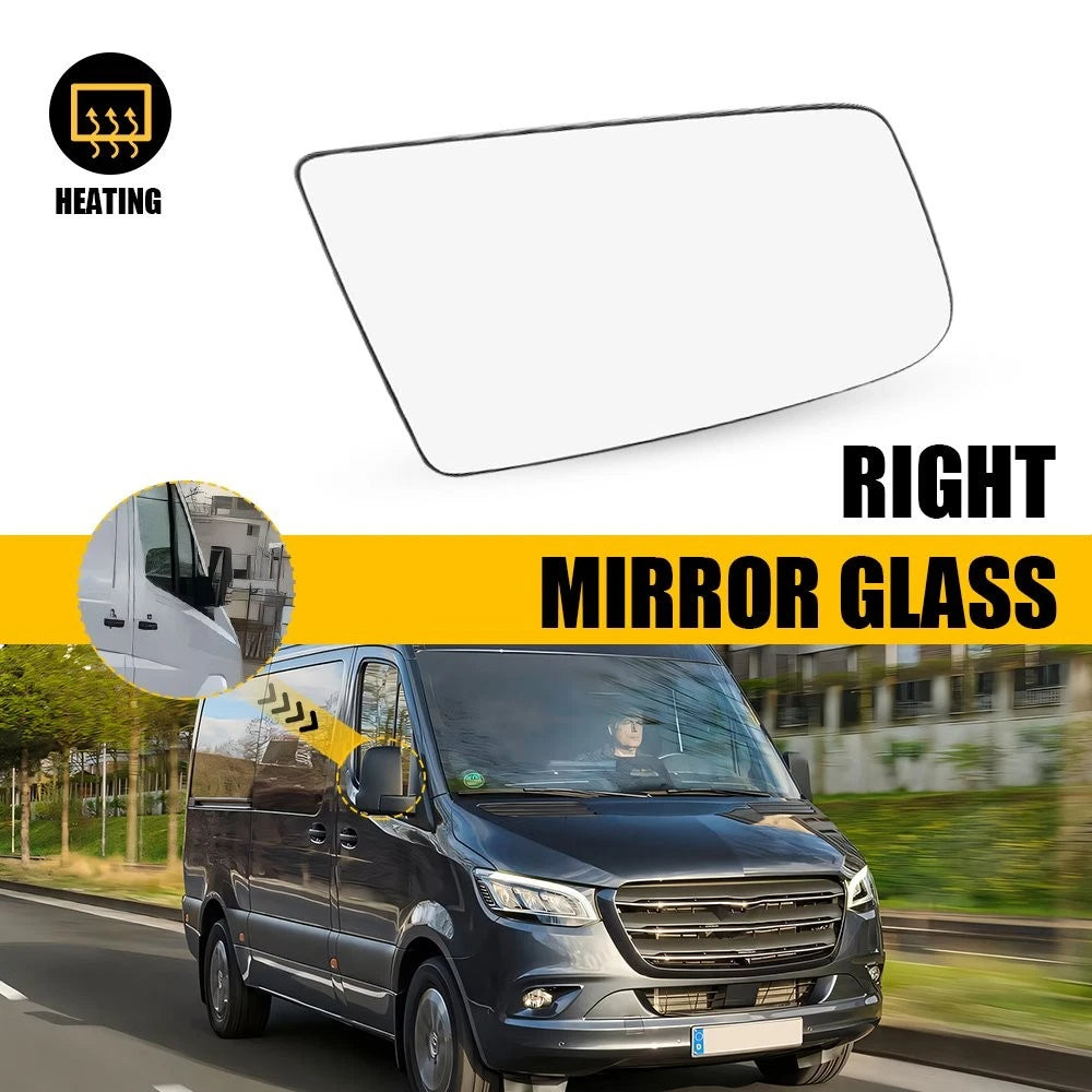 Right Side Heated Mirror Glass for Mercedes Benz Sprinter 2500 3500 (2010–2018)