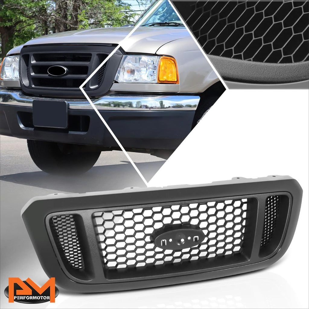 Honeycomb Mesh Front Grille for Ford Ranger 2004–2005 w/Badge Slot