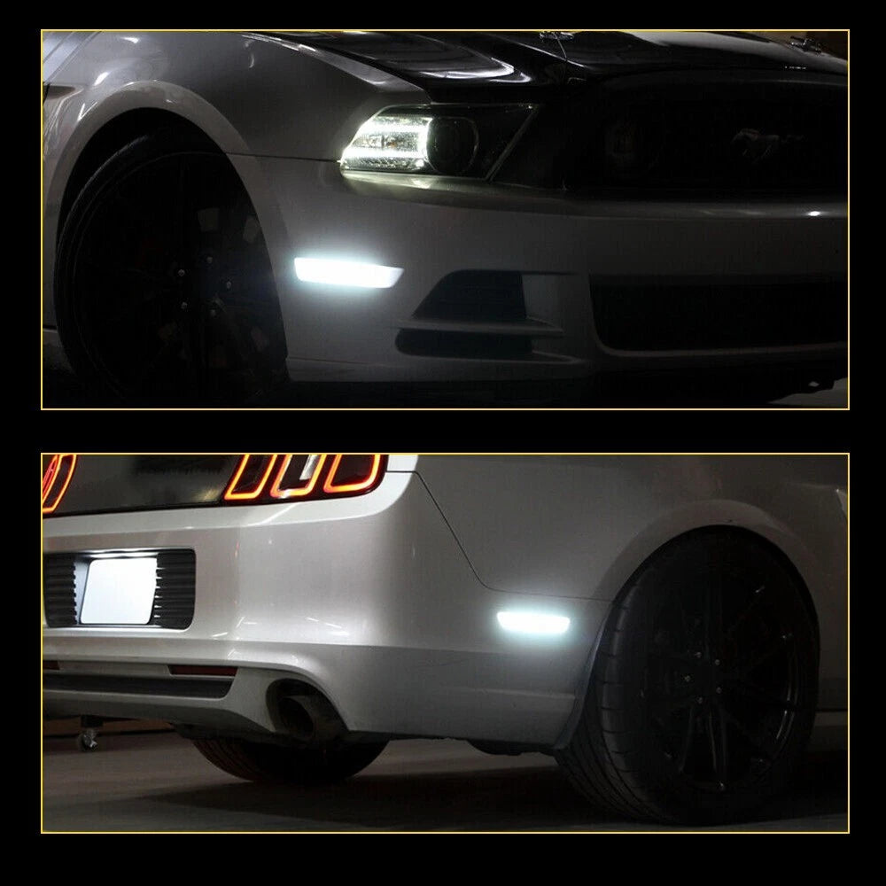 Set of 2 White Side Marker Signal Lights for Ford Mustang (2010–2014)
