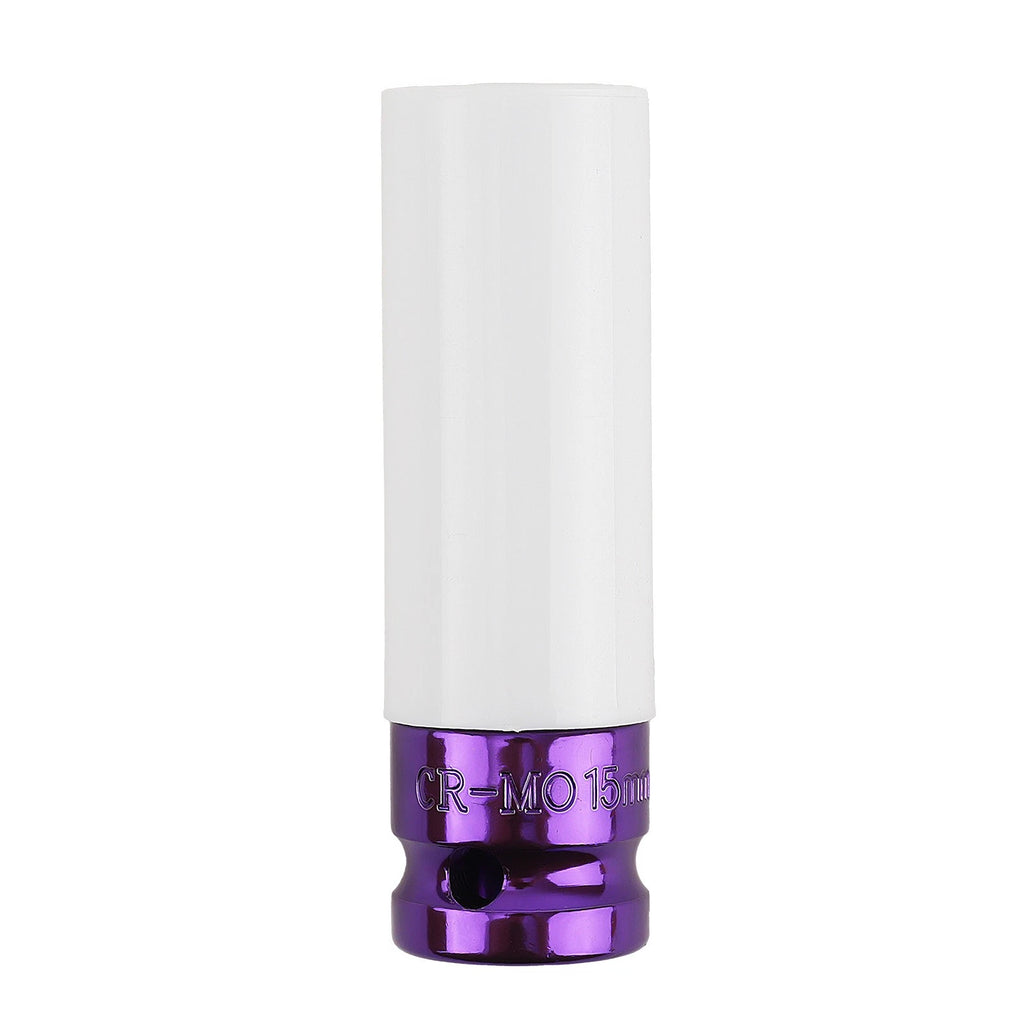 Impact Socket Lug Nut Thin Wall Wheel Protector 1/2" Drive 15mm Tool Kit for