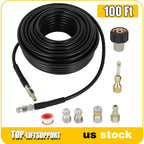 Sewer Jetter Nozzles Kit for Pressure Washer 100FT 5800PSI