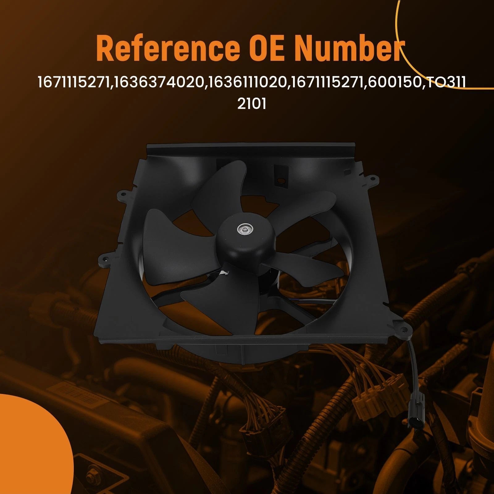 Cooling Fan for Geo Prizm 1.6L (1993–1997) TO3112101 240W
