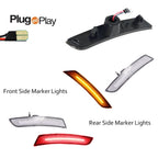 Set of 2 Clear Amber & Red LED Side Marker Lights for Chevrolet Camaro (2016–2023)