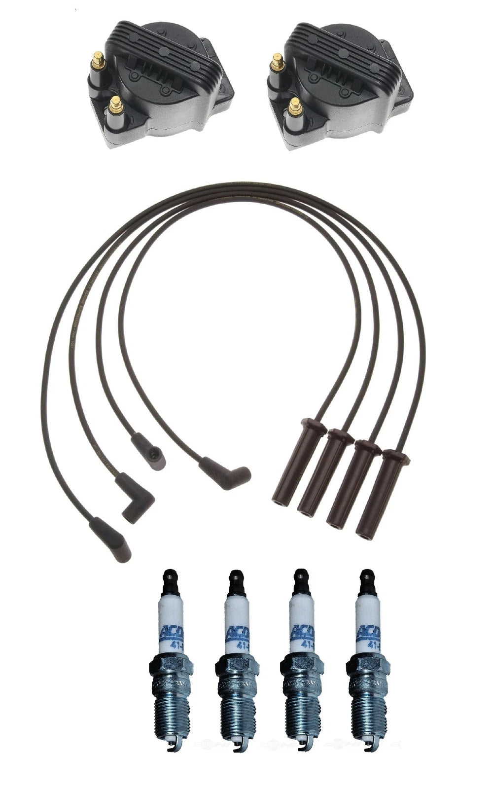 Set of 2 Ignition Wires & 4 Spark Plugs for GMC Sonoma 2.2 L4 (1998)