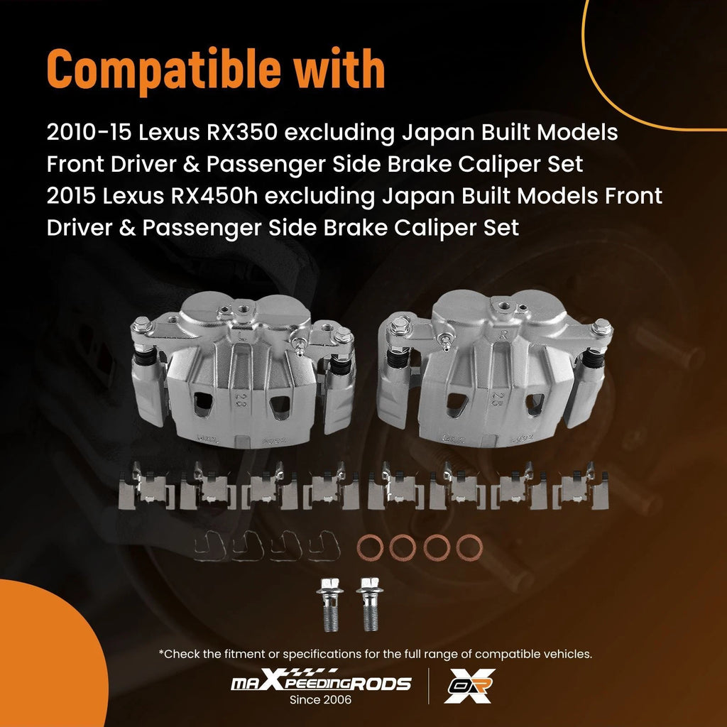2X Front Brake Calipers w/ Bracket for Toyota Highlander Sienna Lexus RX350