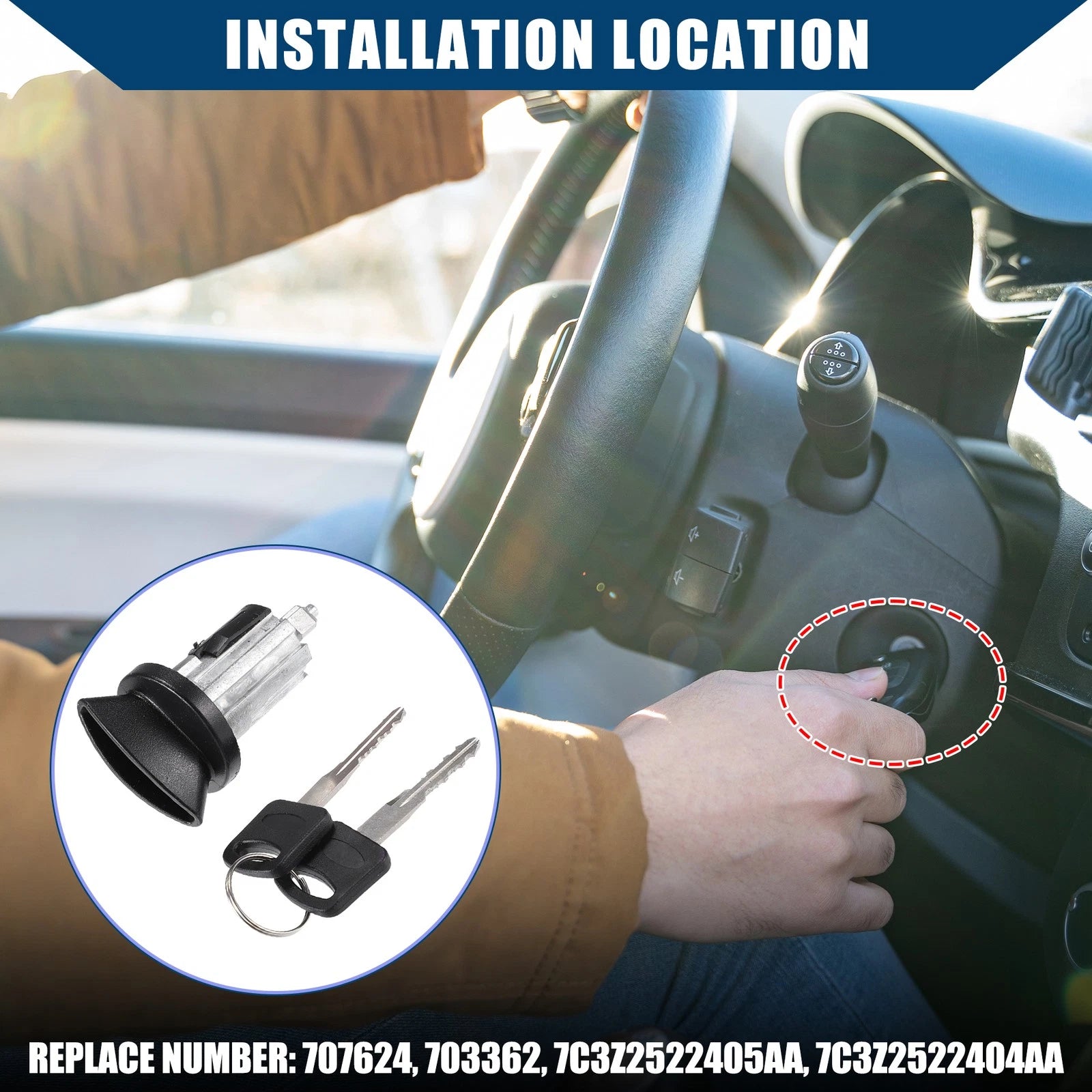 Door Handle Lock Cylinder Ignition Switch for Ford F150 F250 (2004–2008)