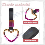 Iridescent Heart-Shaped Japanese Car Door Handle Charm Drift Hanger (-)