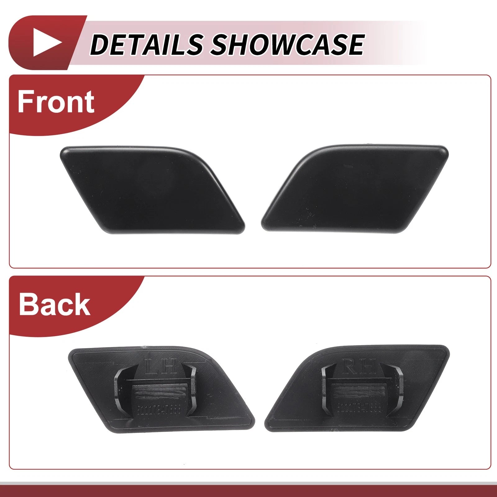 Set of 2 Washer Nozzle Cover Caps No.51117347666 for BMW X1 (2016–2022)