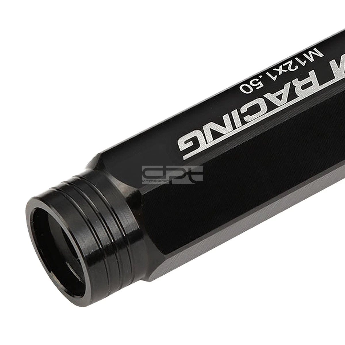 20x Open End M12x1.5 90mm Tall Black Aluminum Lug Nuts + Adapter