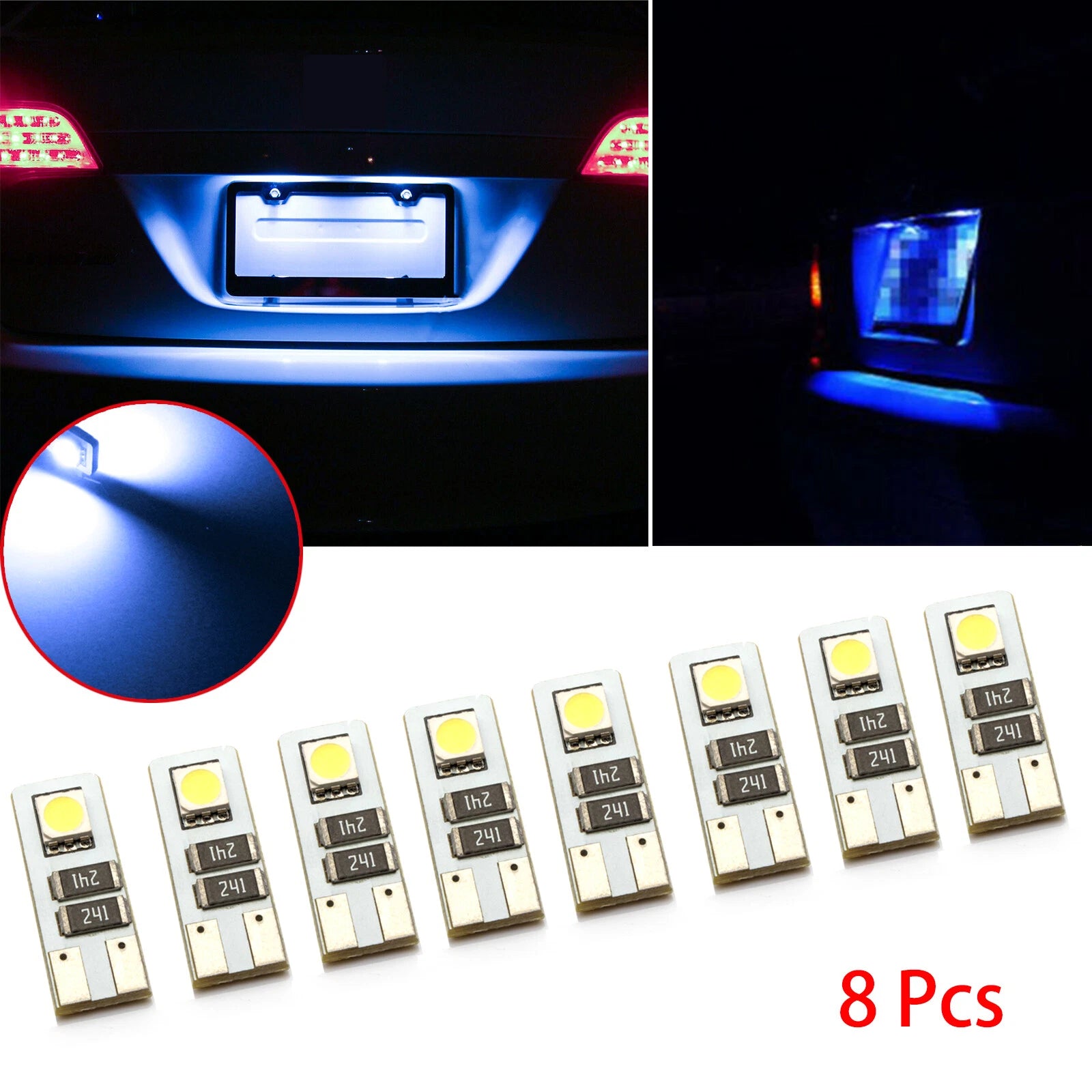 Ice Blue T10 192 168 SMD Error-Free License Plate Light Bulbs for Honda (2012–2024)