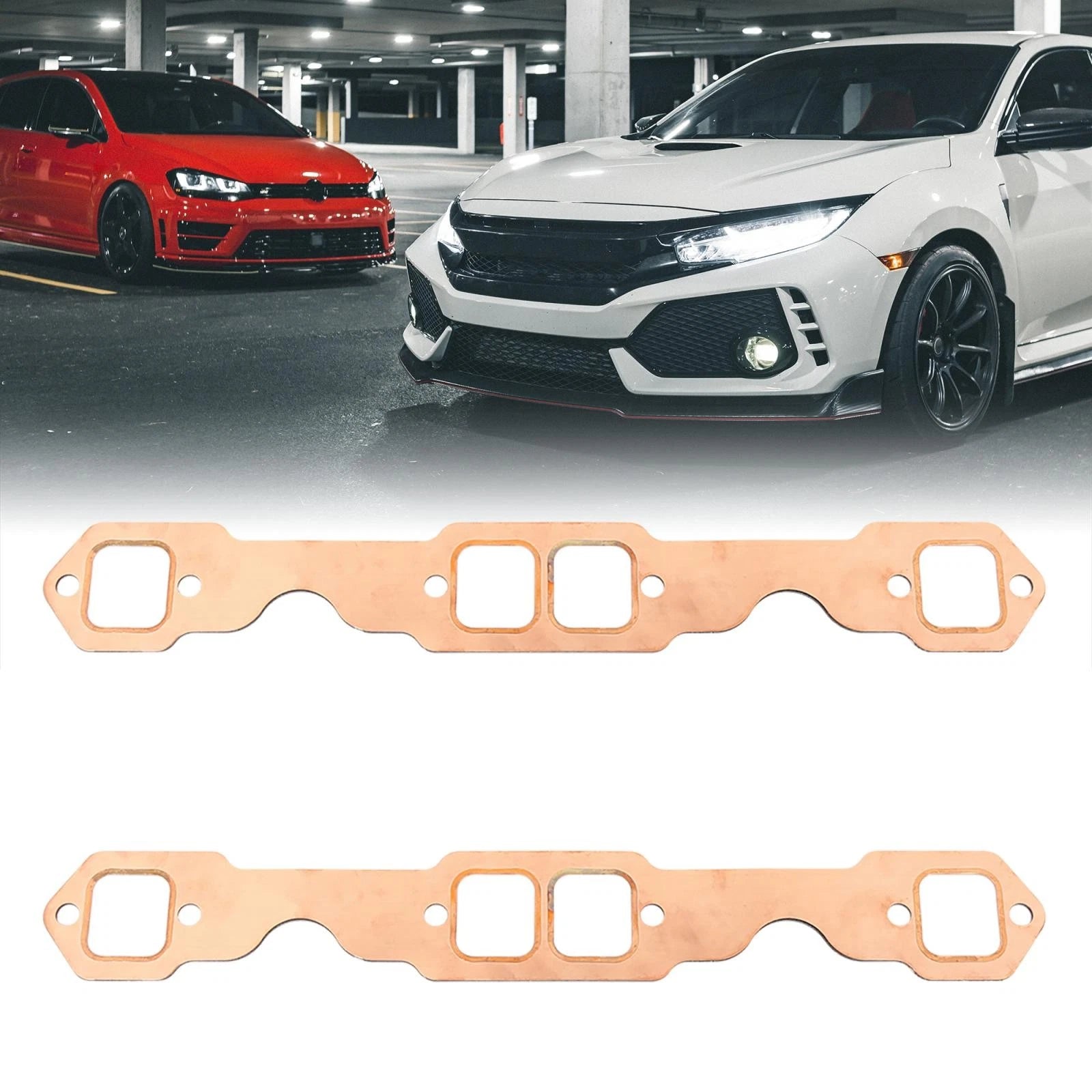 2X Exhaust Manifold Gasket for Chevy 327 305 350 383 (Square Port)