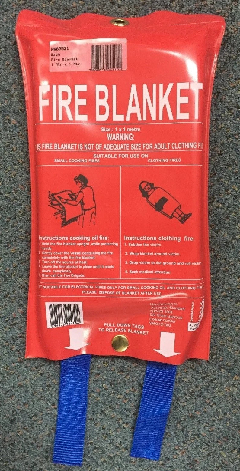 Fire Blanket 1m x 1m for Australian Standard AS/NZS 3504 RWB 3521