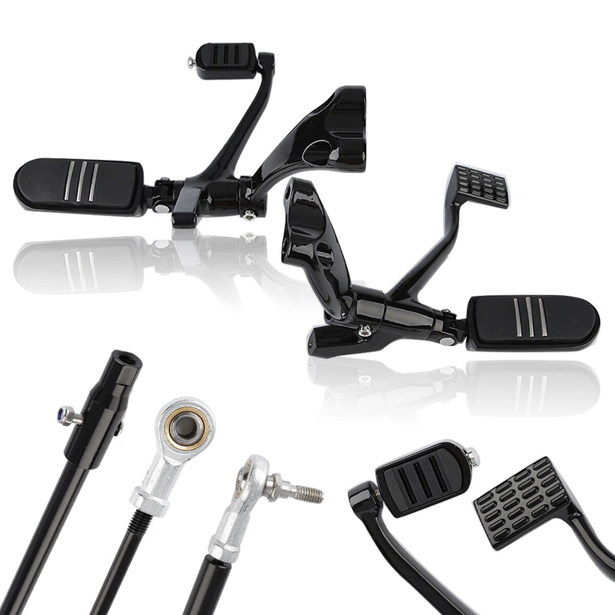 Black Forward Control Lever with Footpeg Bracket for Harley Sportster XL (2014–2022)