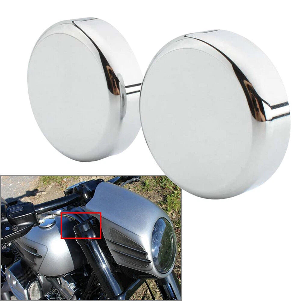 Chrome Upper Fork Stem Nut Cap Cover for Harley Street Bob Breakout Dyna Softail (2014–2023)