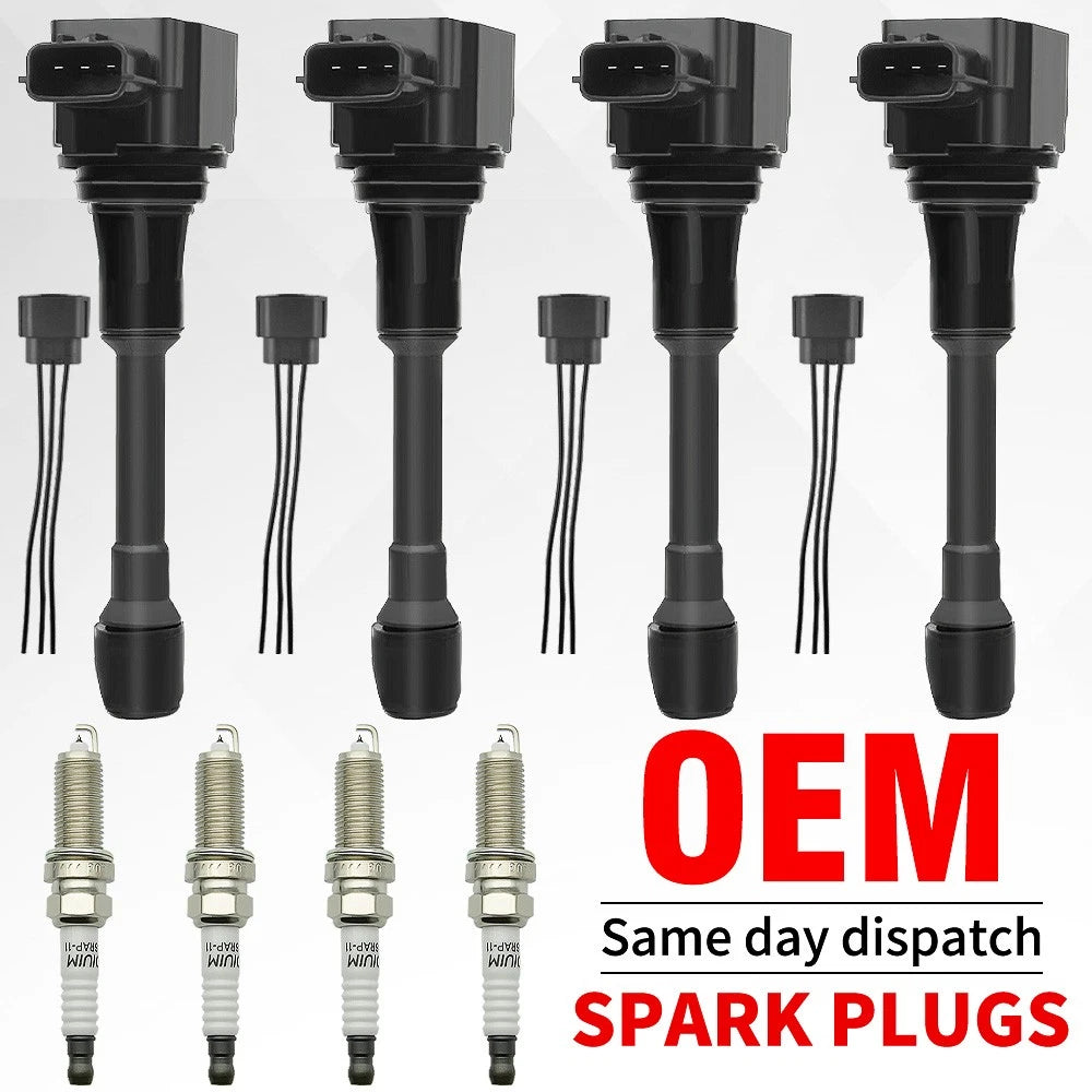 UF549 Ignition Coil & Iridium Spark Plugs for Nissan Altima (2007–2013)