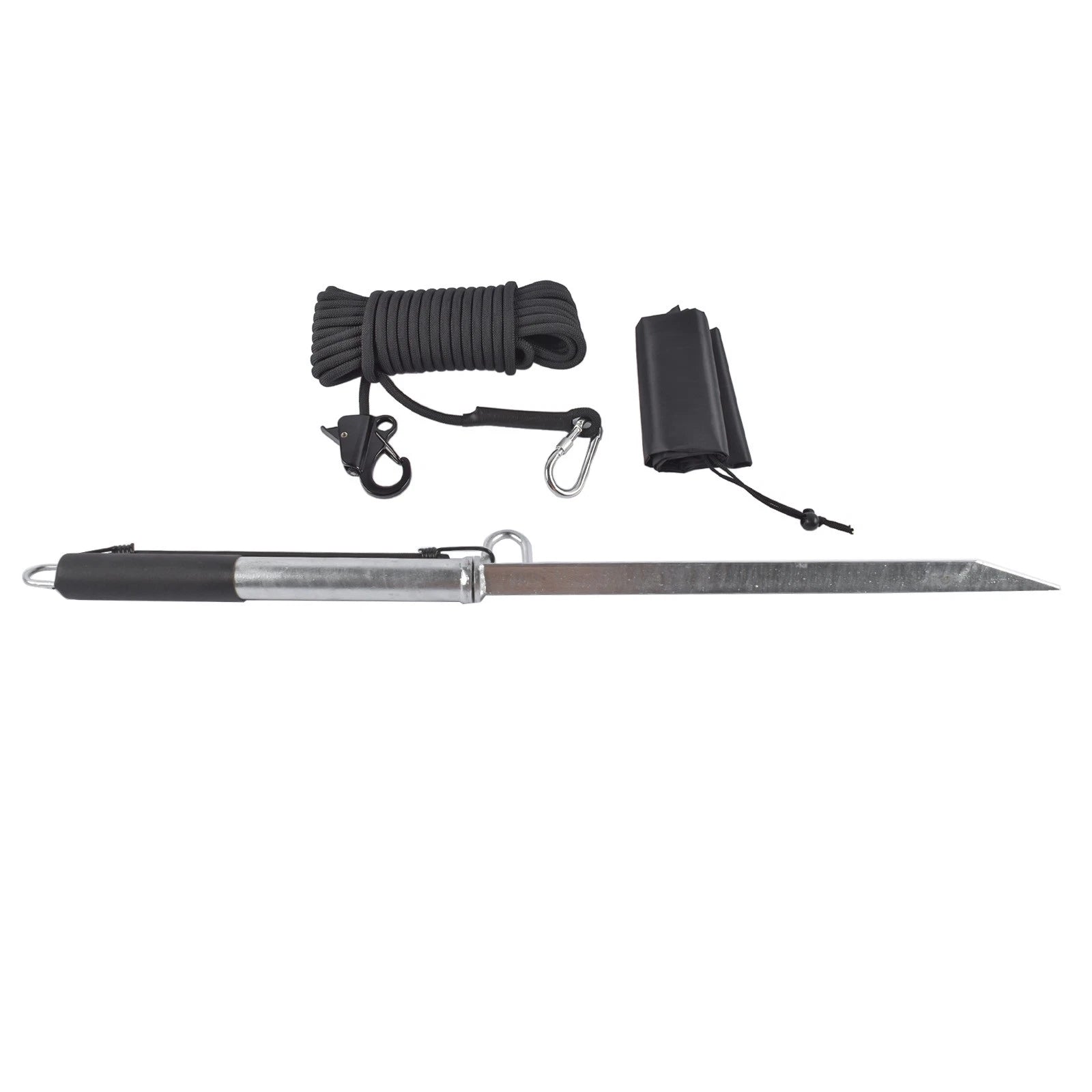 39'' Boat Anchor Pole with 50Ft Line and Hook for Shallow Water