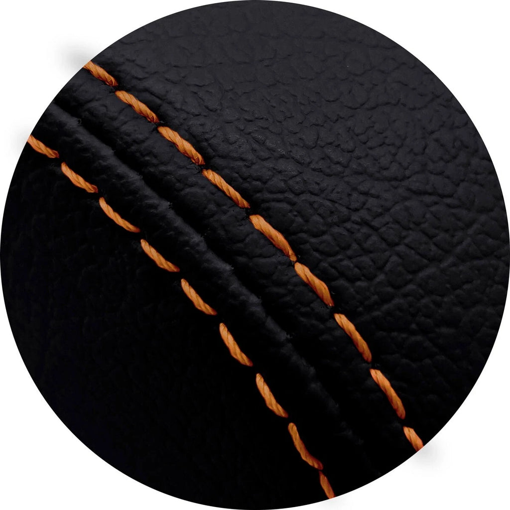 Leather Console Lid Armrest Cover for Cadillac XTS (2013–2019) Orange Stitch
