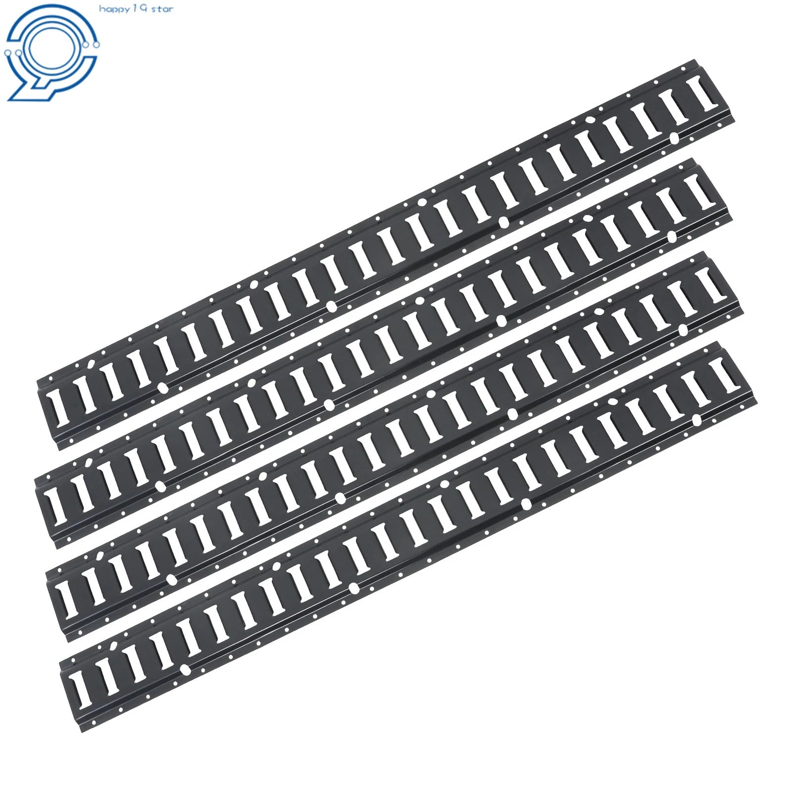 Set of 4 E-Track Tie Down Rails for Garages Trucks (Coated Steel)